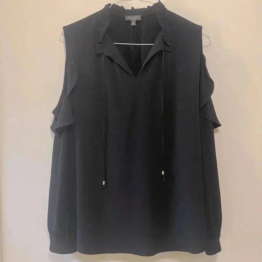 The Limited Black Cold Shoulder Top Size L